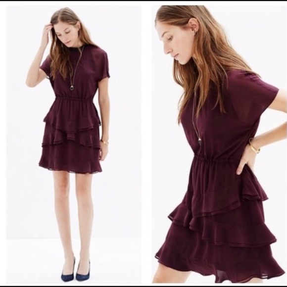 Madewell Radiant Dress in Plum Size 6 - Picture 2 of 12